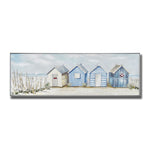 Cottage Row By The Sea Framed Wall Art - 20 x 60