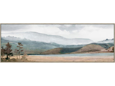Mountainview Wall Art - Light Brown/Teal - 61 X 21