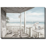 Coastal Sunrise Wall Art - White/Blue - 40 X 28