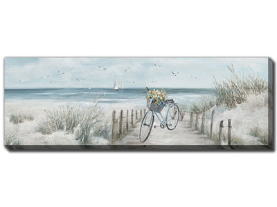 Coastal Ride Wall Art - Blue/White - 60 X 20