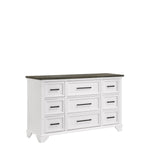 Abigail 9 Drawer Dresser - White and Grey