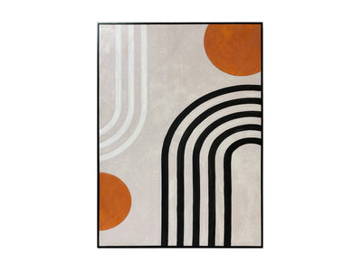 In the Abstract Canvas Wall Art - Beige, Black, Orange