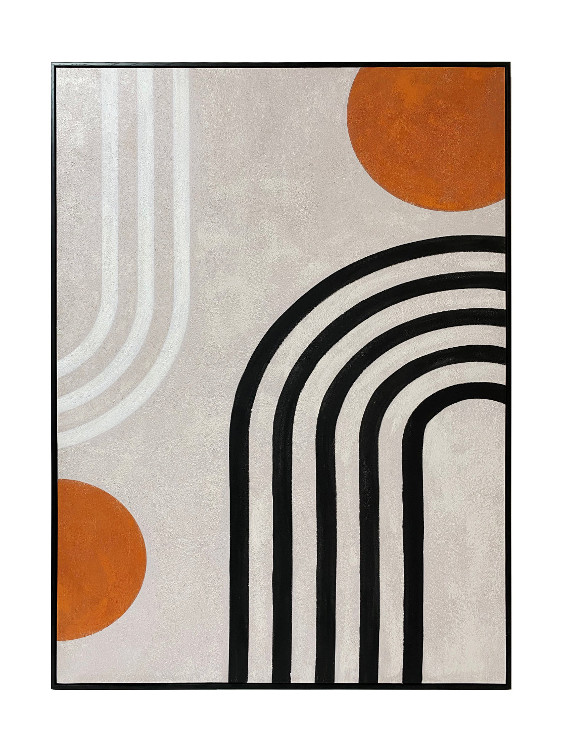 In the Abstract Canvas Wall Art - Beige, Black, Orange