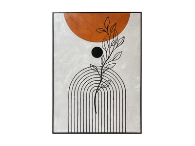 In the Abstract Canvas Wall Art - Beige, Orange and Black