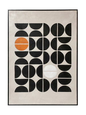 In the Abstract Canvas Wall Art - Orange, Beige, Black