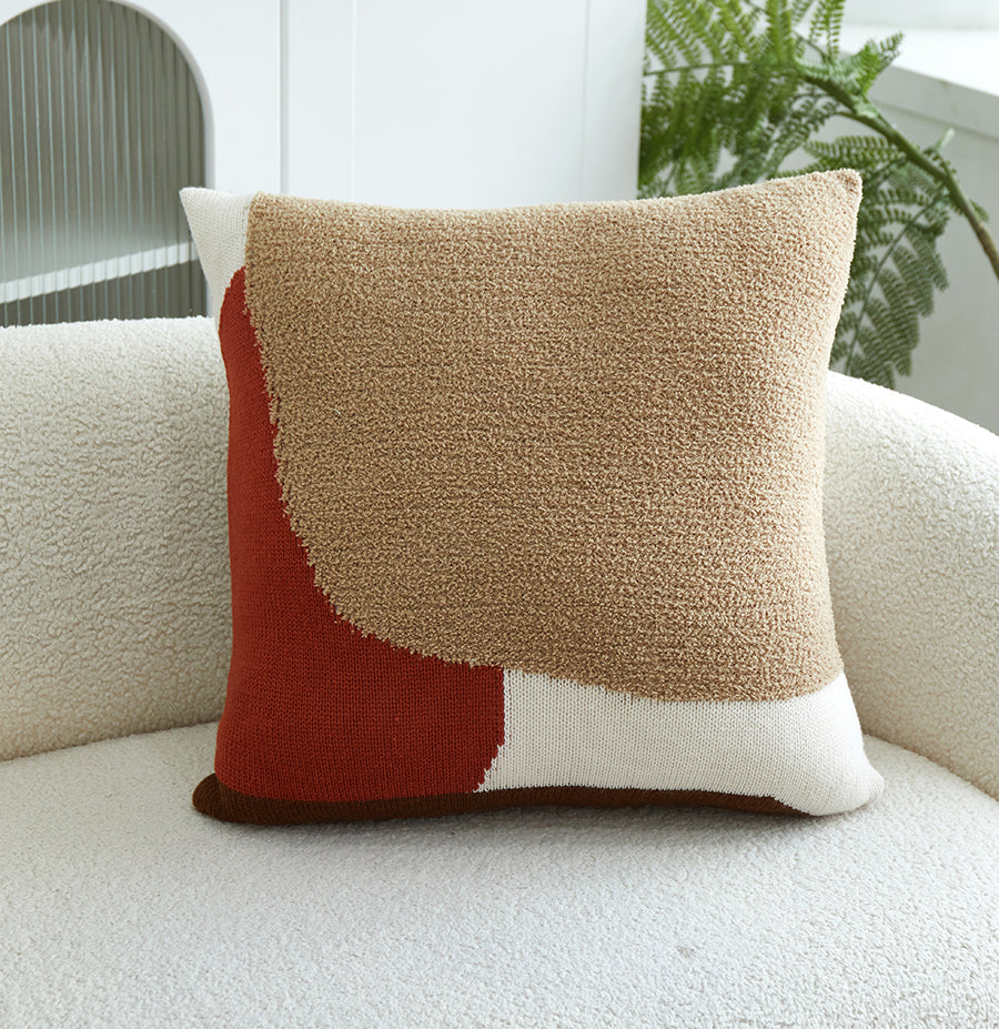 In The Abstract 18" x 18" Cushion - Beige, Red