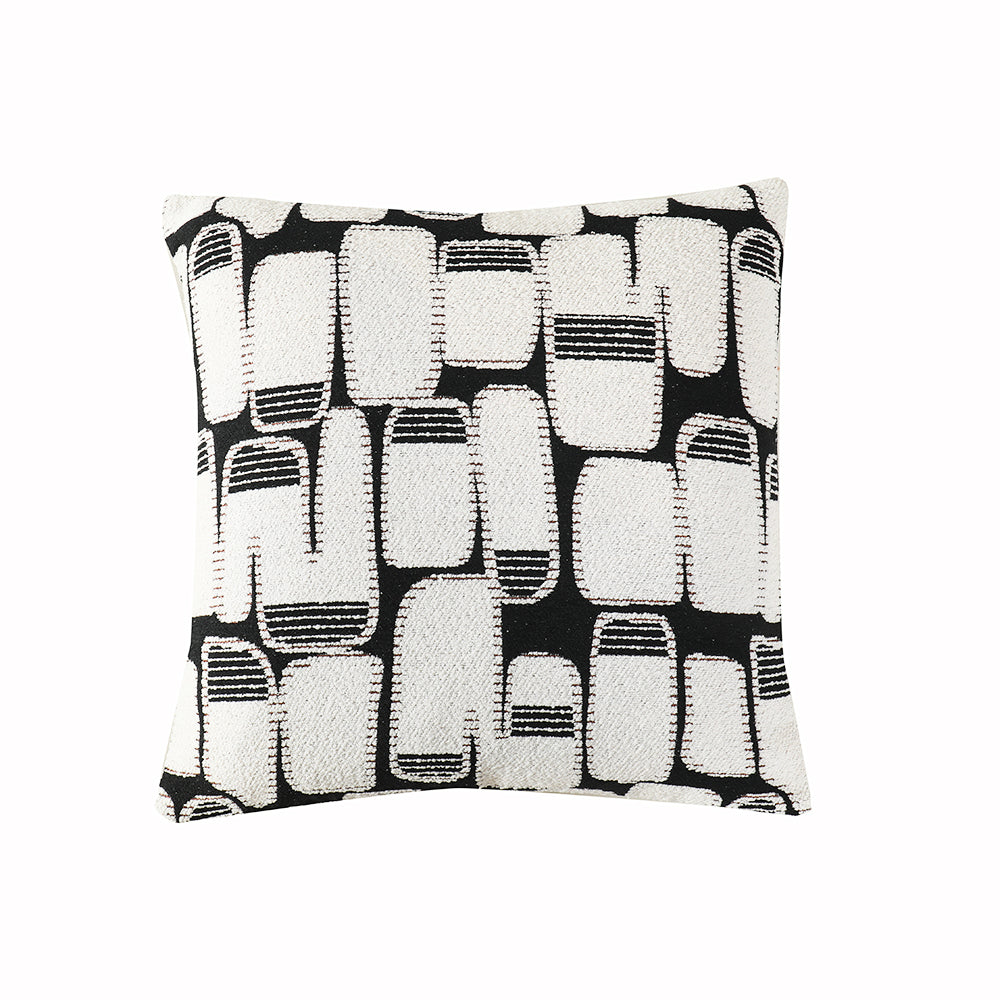 In The Abstract 18" x 18" Cushion - White, Black