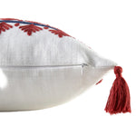 Garden Party Outdoor Decorative Accent Cushion with Tassels - Red, Blue Scandinavian