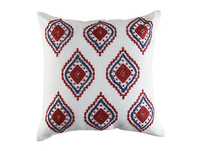 Garden Party Outdoor Decorative Accent Cushion - Red, Blue Scandinavian