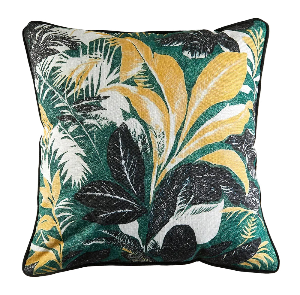 Garden Party Outdoor Decorative Accent Cushion - Emerald, Palm Beach