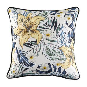 Garden Party Outdoor Decorative Accent Cushion - Yellow, Black
