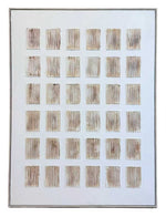 Rustic Charm Textured Geometric Raised Vertical Squares Design Art - Brown, Beige