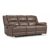 Allie Leather Dual Power Reclining Sofa - Mocha