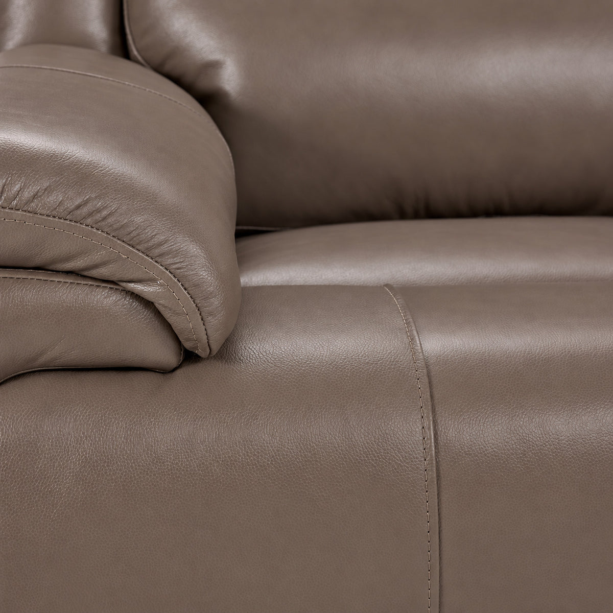 Allie Leather Dual Power Reclining Sofa and Loveseat Set - Mocha