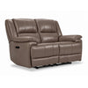 Allie Leather Dual Power Reclining Loveseat - Mocha