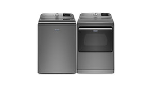 Maytag Metallic Slate Smart Top-Load Washer (5.4 cu. ft.) & Electric Dryer (7.4 cu. ft.) - MVW6230HC/YMED7230HC