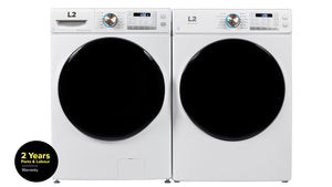L2 White Front Load Washer with French Display (5.2 Cu. Ft) & White Electric Dryer with French Display (8.0 Cu. Ft) - LF52N3AWWFR/LE52N3AWWFR