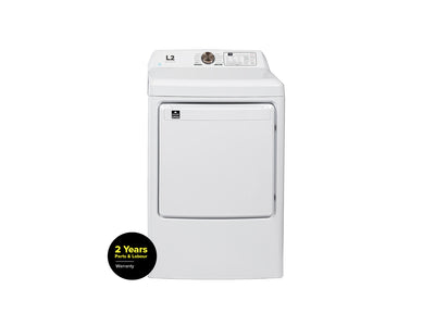 L2 White Electric Dryer with French Display (7.5 Cu. Ft) - LE52N1BWWCFR