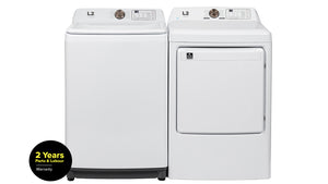L2 White Top Load Washer (5.2 Cu. Ft) & White Electric Dryer (7.5 Cu. Ft) - LT52N1BWWC/LE52N1BWWC