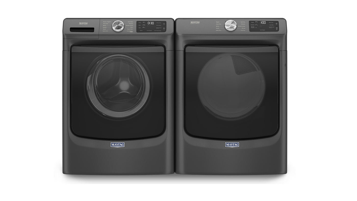 Maytag Volcano Black Front-Load Washer (5.5 cu. ft.) & Gas Dryer (7.3 cu. ft.) - MHW6630MBK/MGD5630MBK