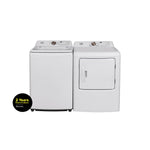 L2 White Top Load Washer with French Display (4.3 Cu. Ft) & White Electric Dryer with French Display (6.7 Cu. Ft) - LT43A3AWWFR/LE43A3AWWFR