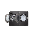 LG Black Steel Front Load Washer with AI DD™ 2.0 and LCD Knob (5.8 cu. ft) & Ultra Large Capacity Smart Front Load Dryer with Built-In Intelligence & TurboSteam® (7.4 cu. ft) - WM6700HBA/DLEX6700B