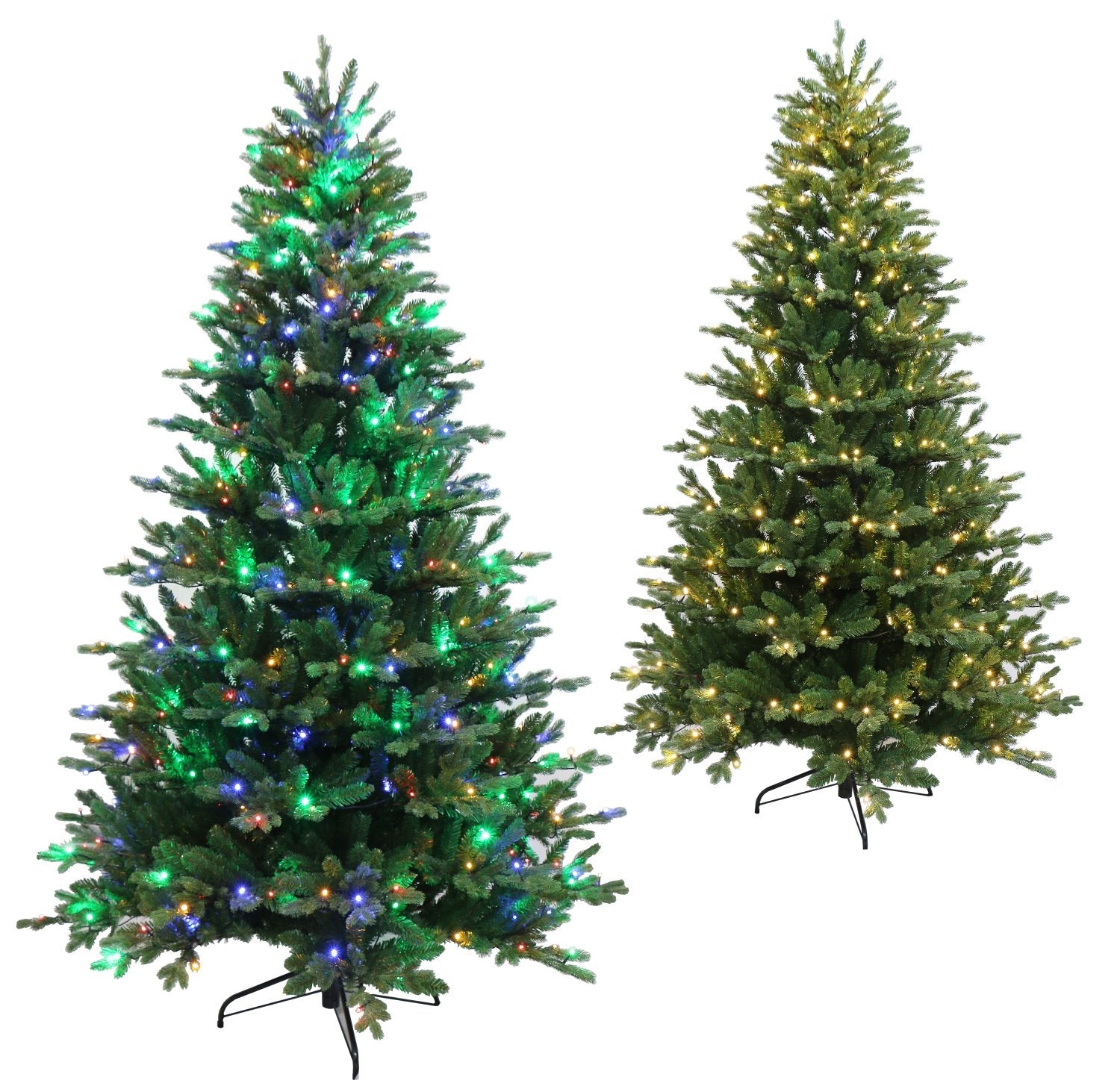 Silvan 7ft Forest Green Pine LED Pre-lit Christmas Tree - Warm White/Multi-coloured