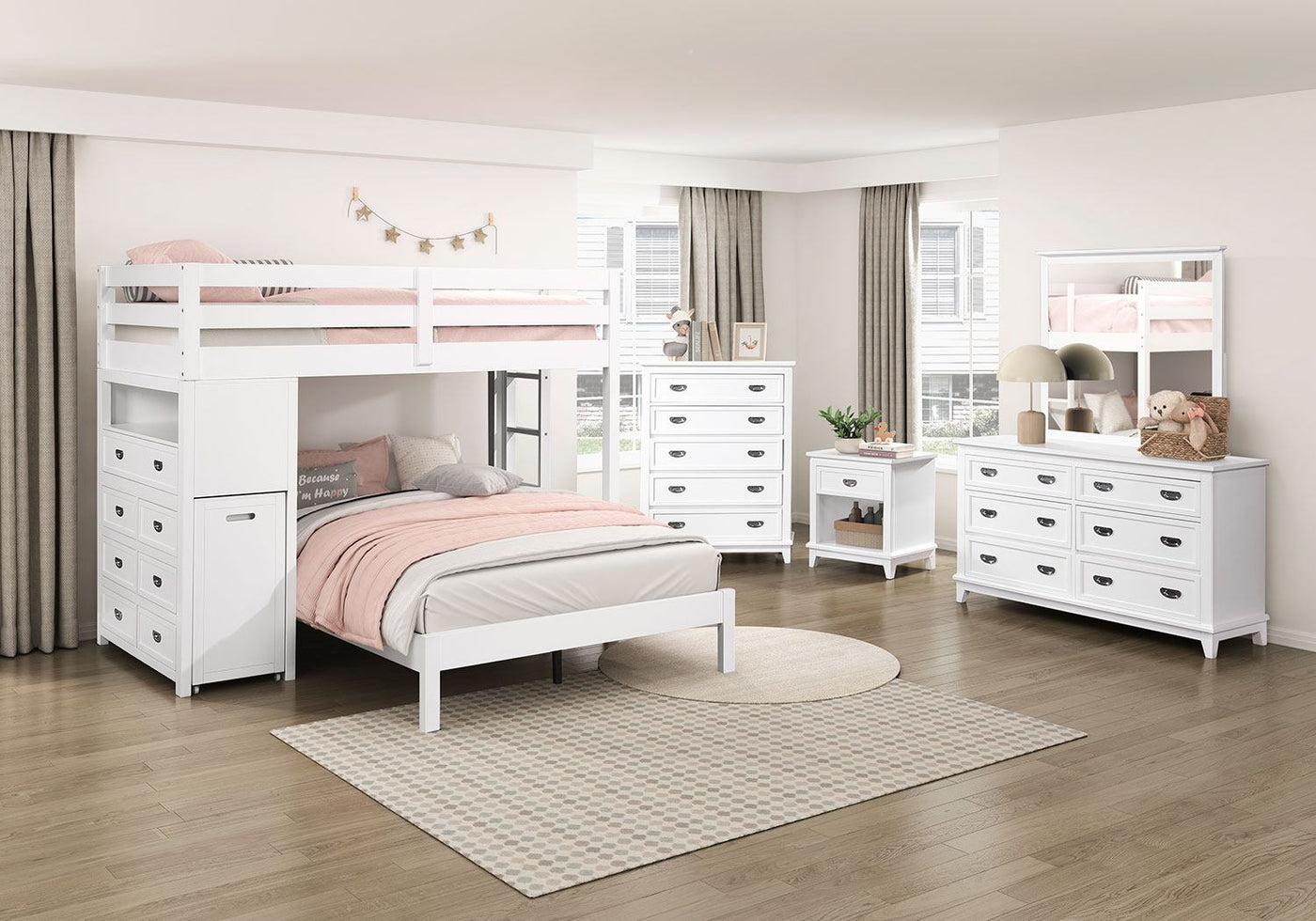 Nest Twin over Full Loft Bunk Bed - White