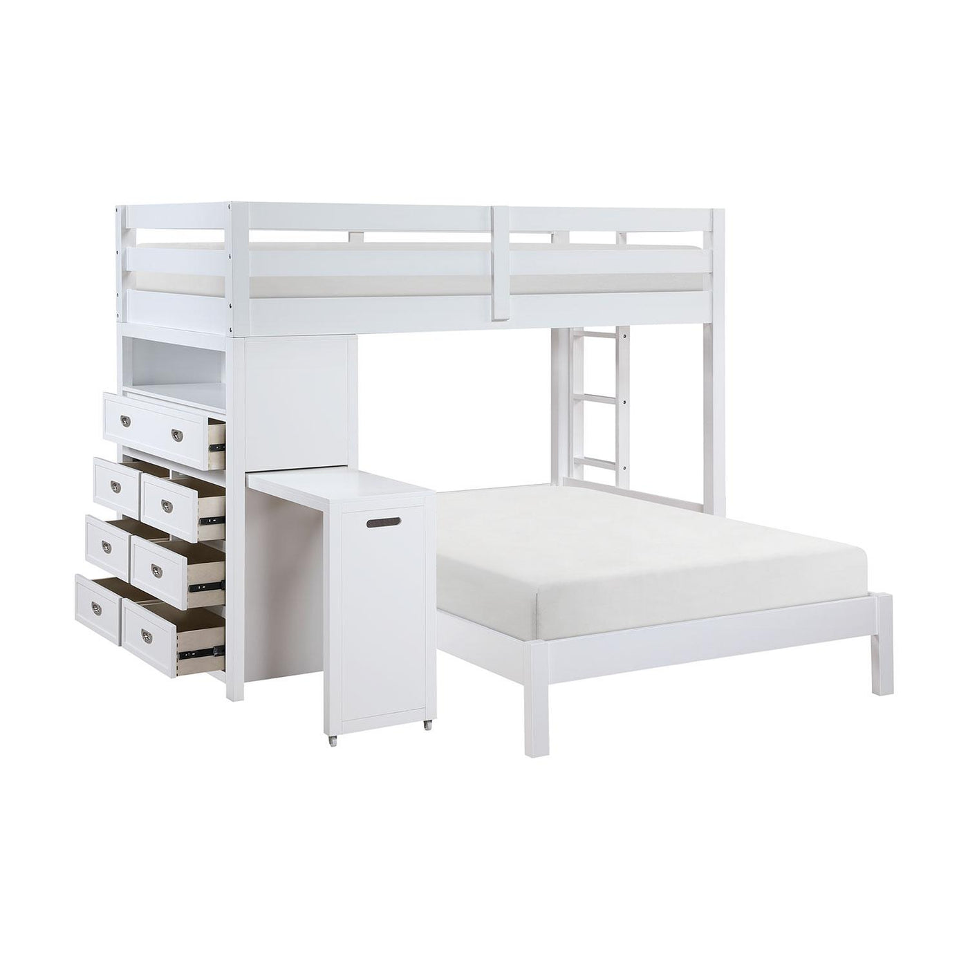 Nest Twin over Full Loft Bunk Bed - White