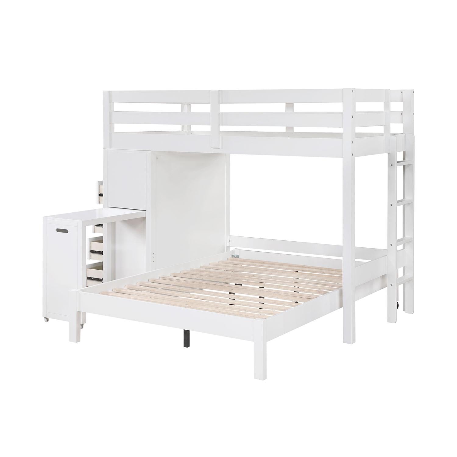Nest Twin over Full Loft Bunk Bed - White