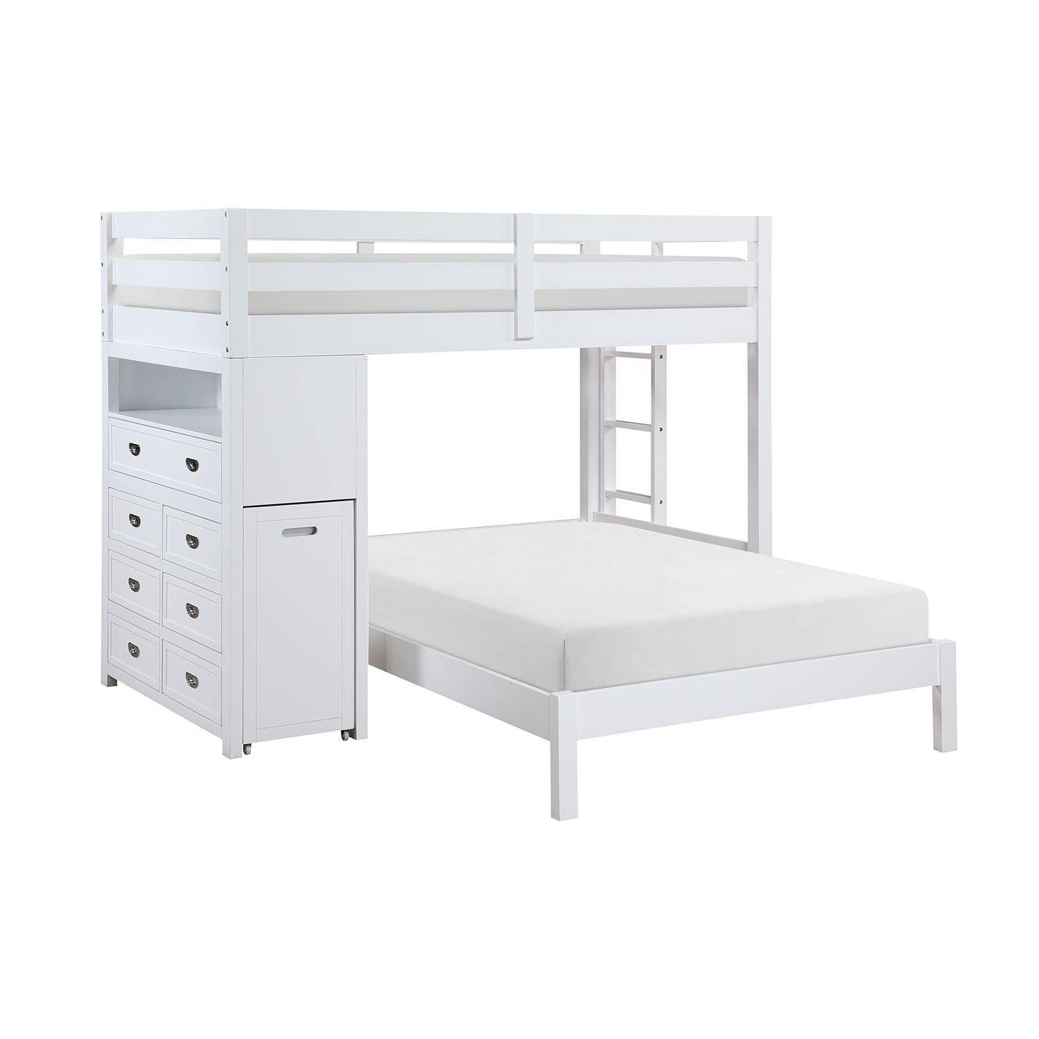 Nest Twin over Full Loft Bunk Bed - White