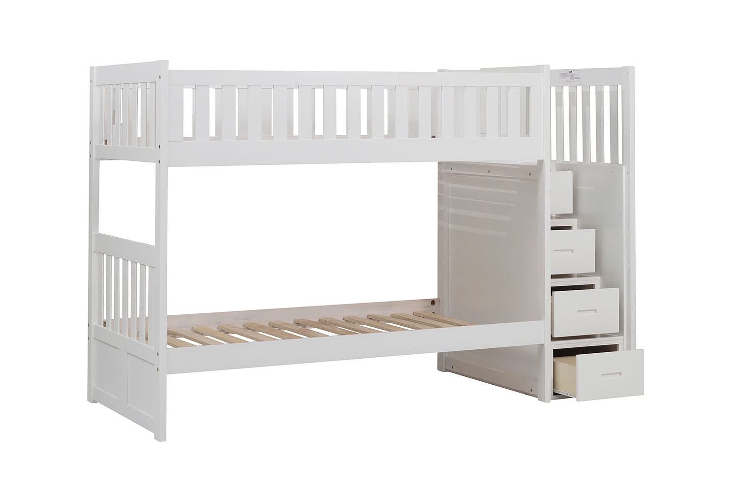 Noelle Twin Step Bunk Bed - White
