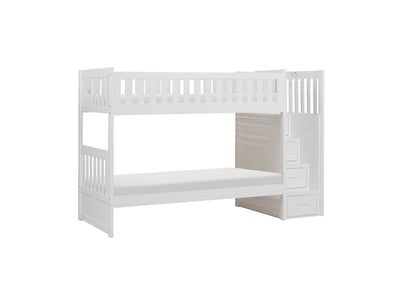 Noelle Twin Step Bunk Bed - White