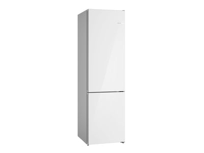 Bosch 24" White Glass Smart Free-Standing Counter-depth Bottom Freezer Refrigerator with Home Connect (12.8 Cu. Ft) - B24CB80ESW