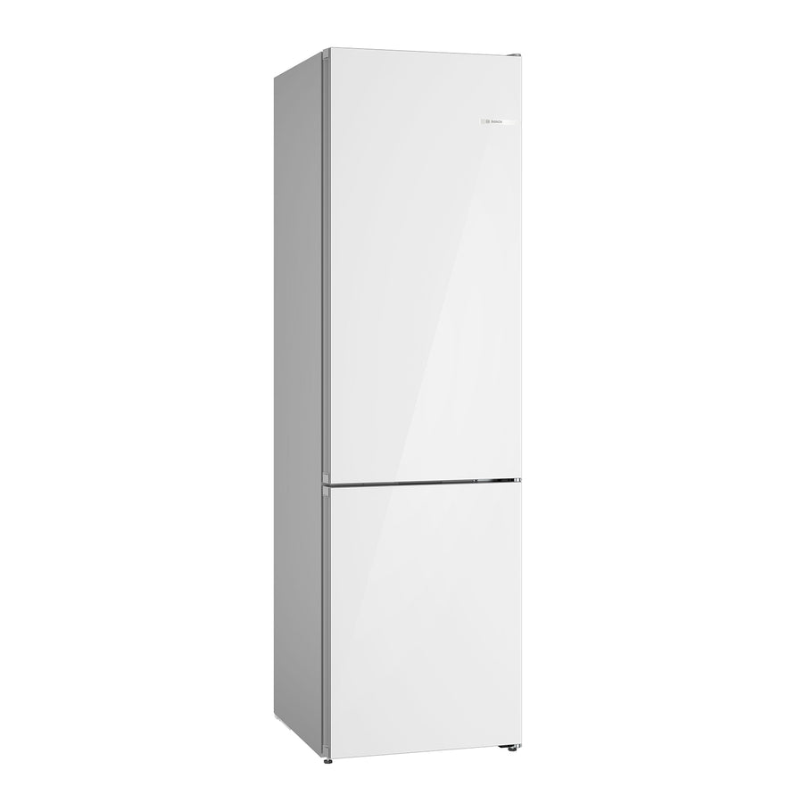 Bosch 24" 12.8 Cu. Ft. White Glass Smart Counter-Depth Bottom-Freezer Refrigerator with Home Connect - B24CB80ESW
