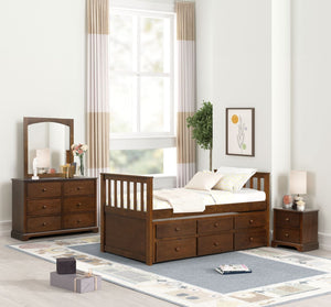 Trudy 6-Piece Twin Captain Bedroom Package with Trundle - Espresso