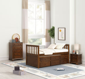 Trudy 5-Piece Twin Captain Bedroom Package with Trundle - Espresso