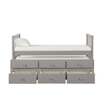 Trudy 3-Piece Twin Captain Bed with Trundle - Grey