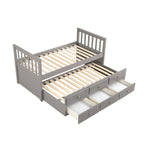Trudy 3-Piece Twin Captain Bed with Trundle - Grey