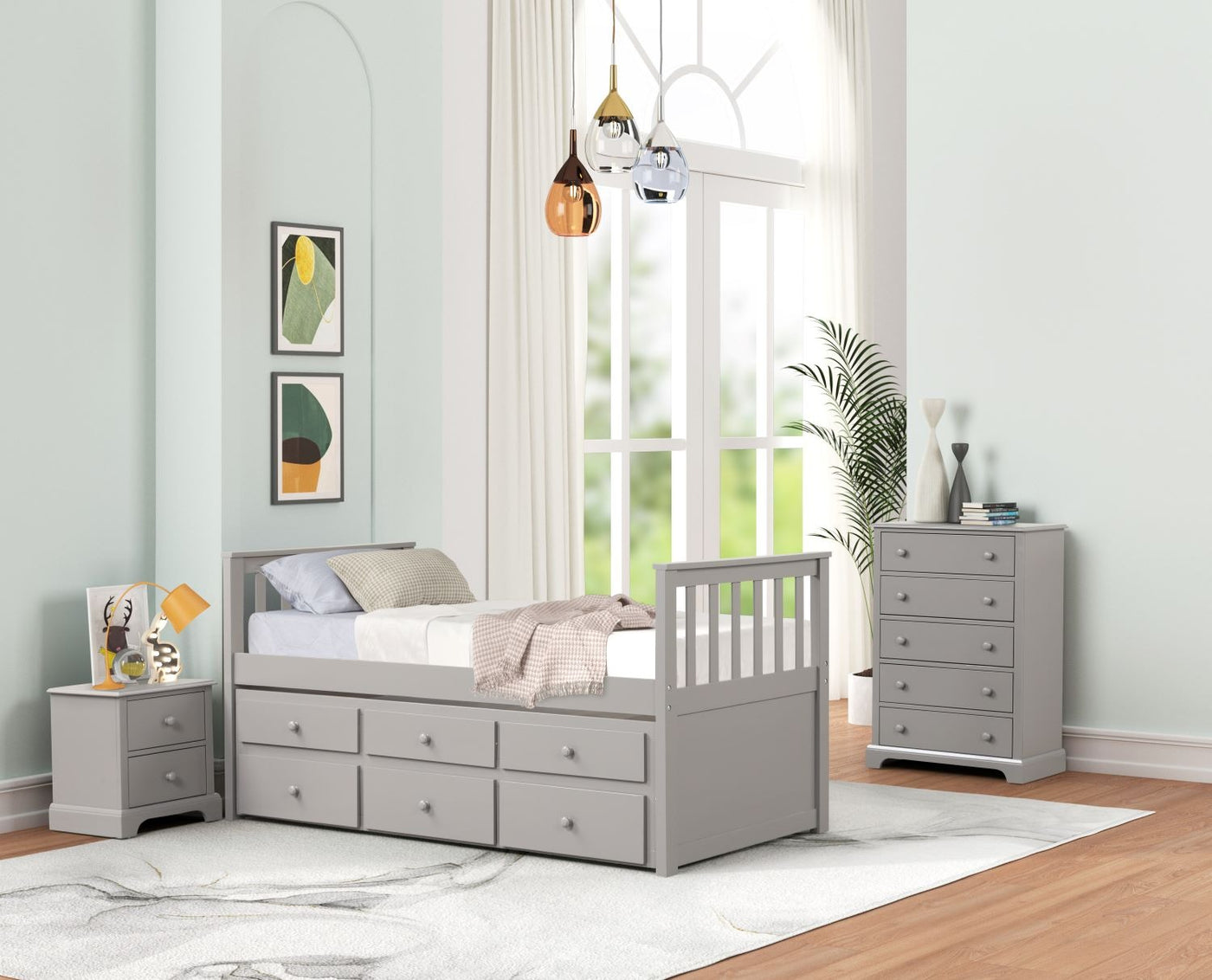 Trudy 5 Drawer Chest - Grey