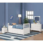 Trudy 3-Piece Twin Captain Bed with Trundle - White