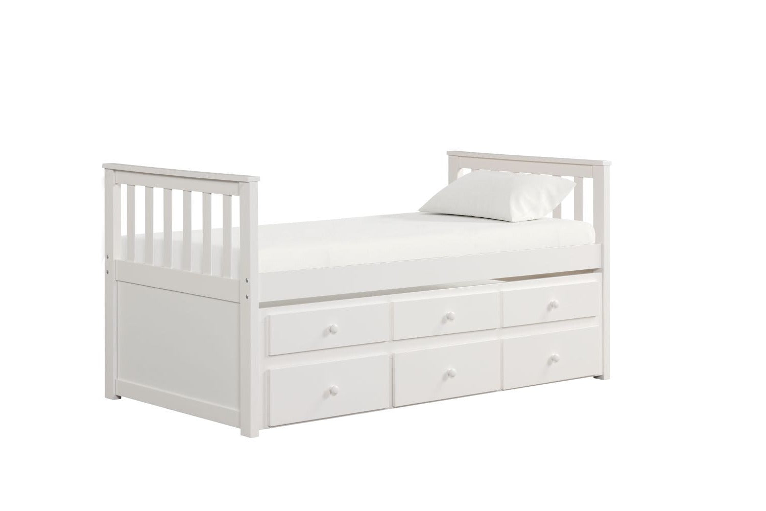 Trudy 6-Piece Twin Captain Bedroom Package with Trundle - White