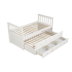 Trudy 3-Piece Twin Captain Bed with Trundle - White