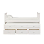 Trudy 3-Piece Twin Captain Bed with Trundle - White