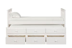 Trudy 3-Piece Twin Captain Bed with Trundle - White