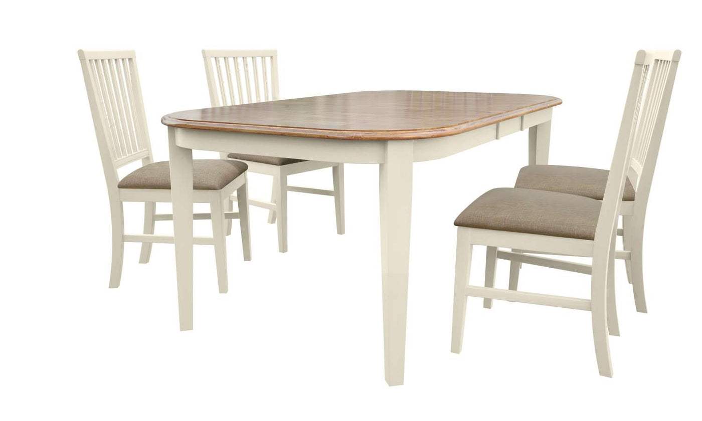 Barrie 5-Piece Extendable Dining Set - Antique White, Brown