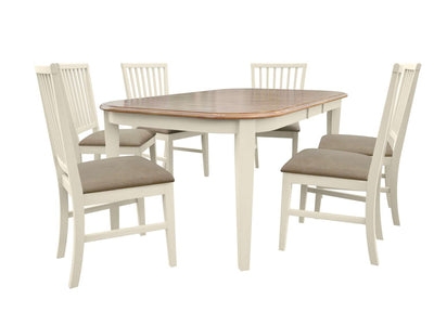 Barrie 7-Piece Extendable Dining Set - Antique White, Brown
