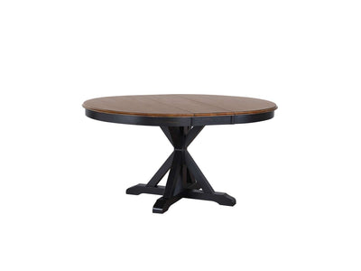 Barrie Extendable Round Dining Table - Brown, Black