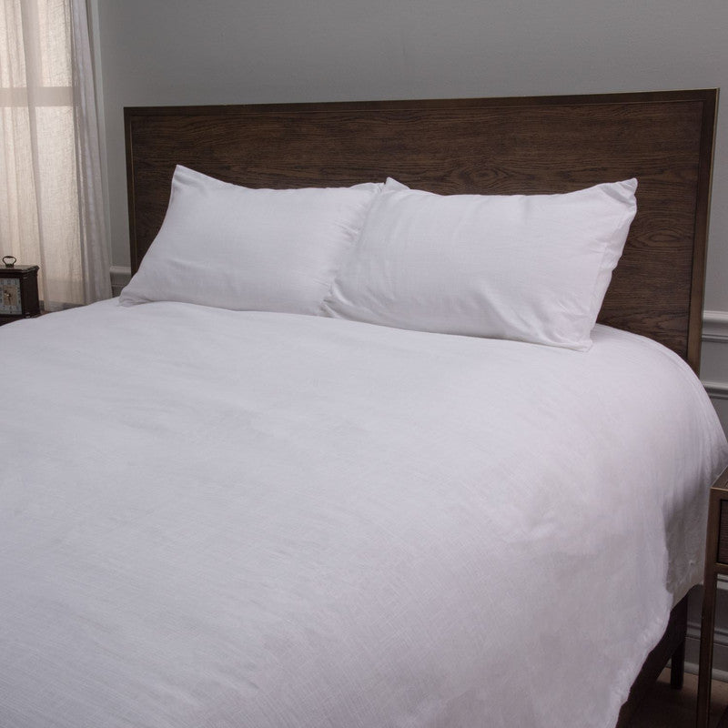 Aubrac Cotton Queen Comforter Set with 2 Standard Pillows - White
