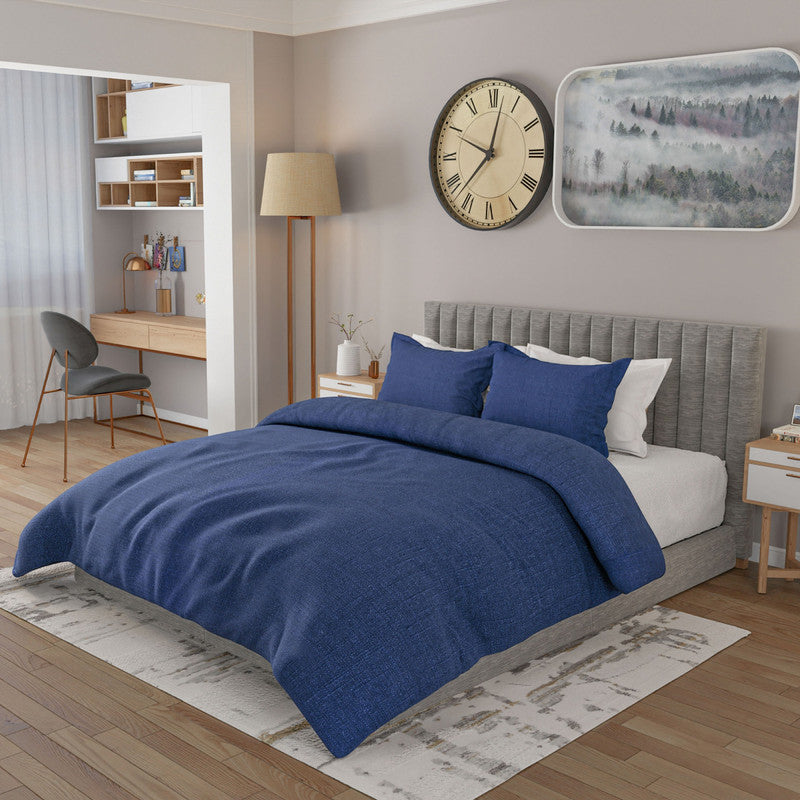 Aubrac Cotton King Comforter Set with 2 King Pillows Blue Leon's.ca